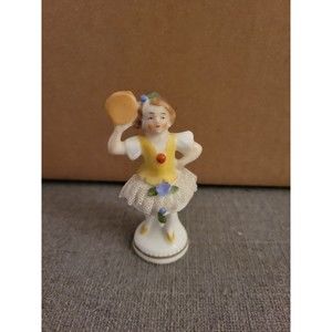Dresden Lace Figurine Sitzendorf Dancer Vintage Germany